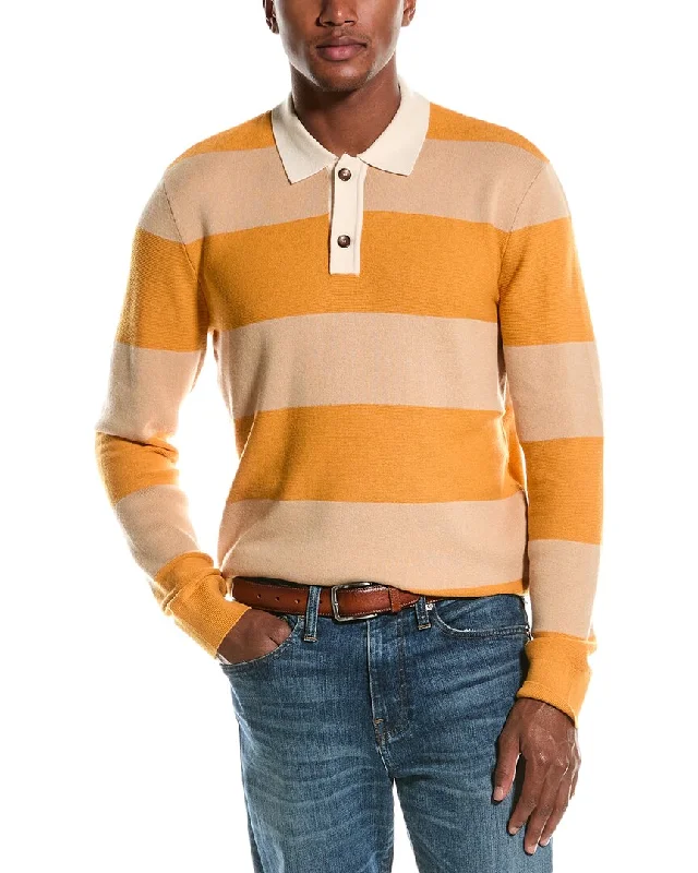 Men's short-sleeve bright deep-classic-muted-faded-denim top-ATM Anthony Thomas Melillo Wool-Blend Polo Sweater