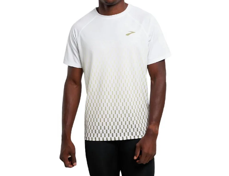 Men's short-sleeve retro cool-rugged-urban-warm-gig top-Atmosphere Short Sleeve 2.0 Shirt In White/interval Gradient