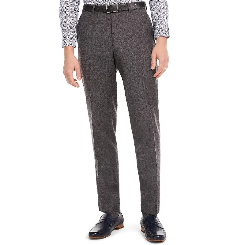 men's slim fit festival black pants-Bar III Men's Gray Flannel Suit Separate Pants Gray Size 33X32