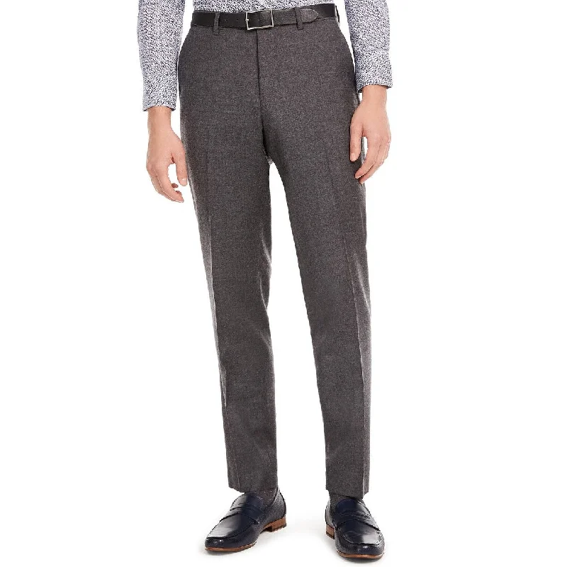 men's tailored party brown pants-Bar III Men's Slim-Fit Gray Flannel Suit Separate Pants Dark Gray Size 30