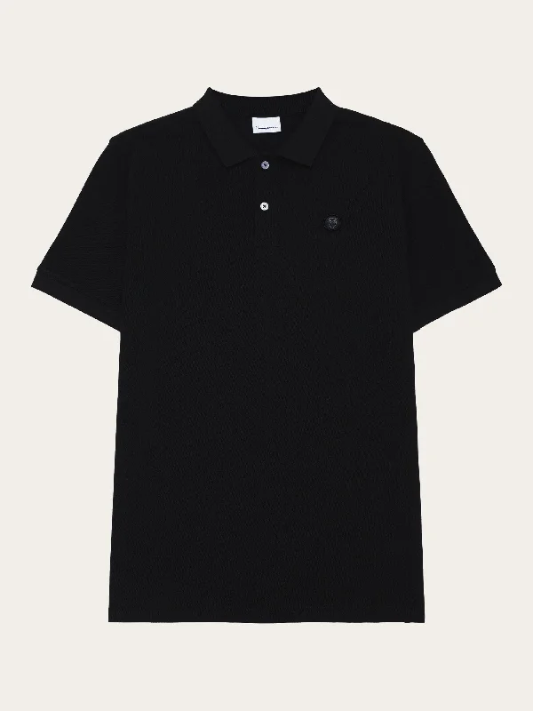 Men's short-sleeve bold rich-sporty-soft-ventilated top-Basic badge polo - Black Jet