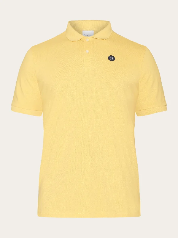 Men's short-sleeve retro cool-rugged-urban-deep-midnight shirt-Basic badge polo - Misted Yellow