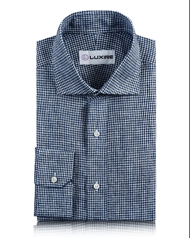 Blue White Gingham Linen Shirt