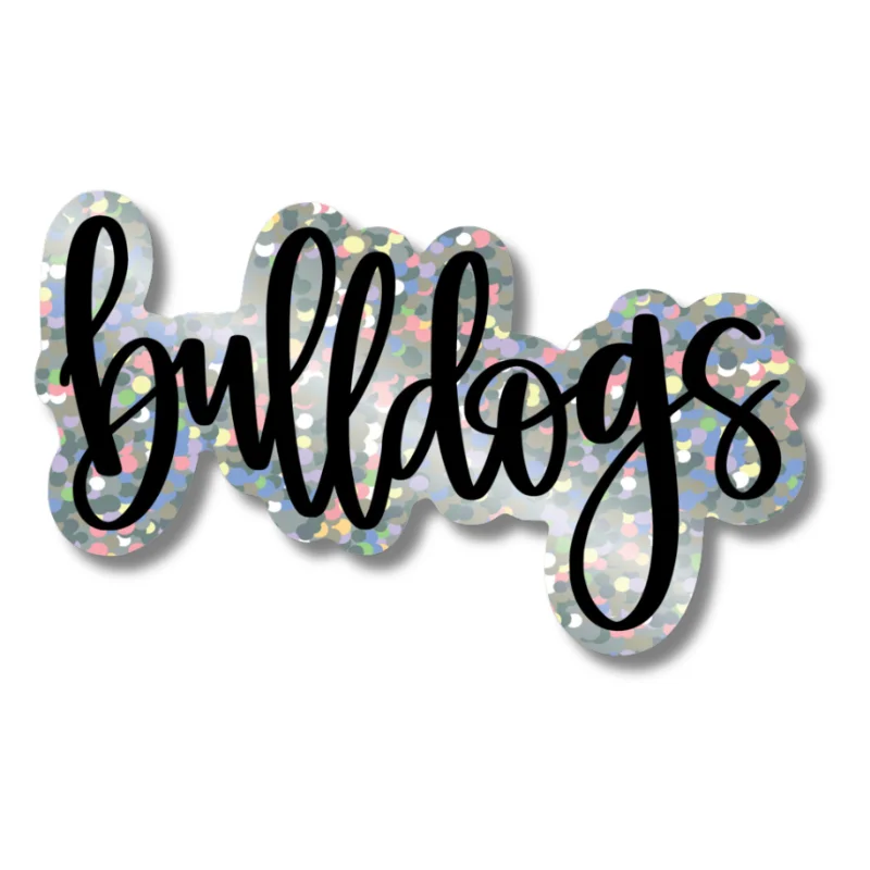 Men's short-sleeve rugged urban-warm-gig shirt-Bulldogs Vinyl Sticker *GLITTER*