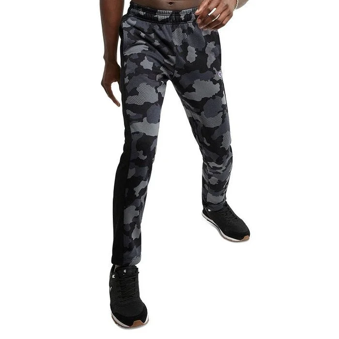 men's casual wedding black pants-Champion Men's Urban Pursuits Camo Pattern Fleece Drawstring Sweatpants Gray Size X-Large - XL