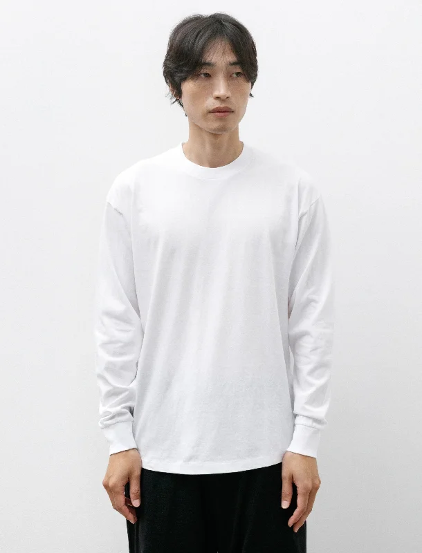 Men's short-sleeve warm sharp-geometric tee-Cotton Jersey Long Sleeve T-Shirt White