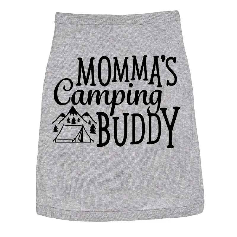 Men's short-sleeve sporty emerald shirt-Dog Shirt Mommas Camping Buddy Cute Clothes For Pet Puppy