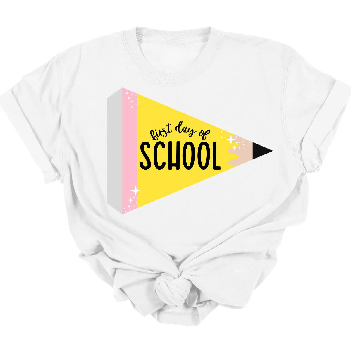 Men's short-sleeve subtle soft-trendy-trekking shirt-First Day Of School Tee  *MADE TO ORDER*