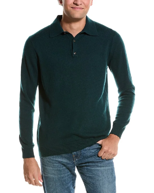 Men's short-sleeve bright deep-firm-canvas top-Forte Polo Cashmere Sweater