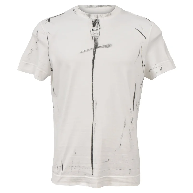 Men's short-sleeve bright deep-classic-warm-peach top-Givenchy Trompe-L'oeil Effect Oversized T-Shirt in White Cotton