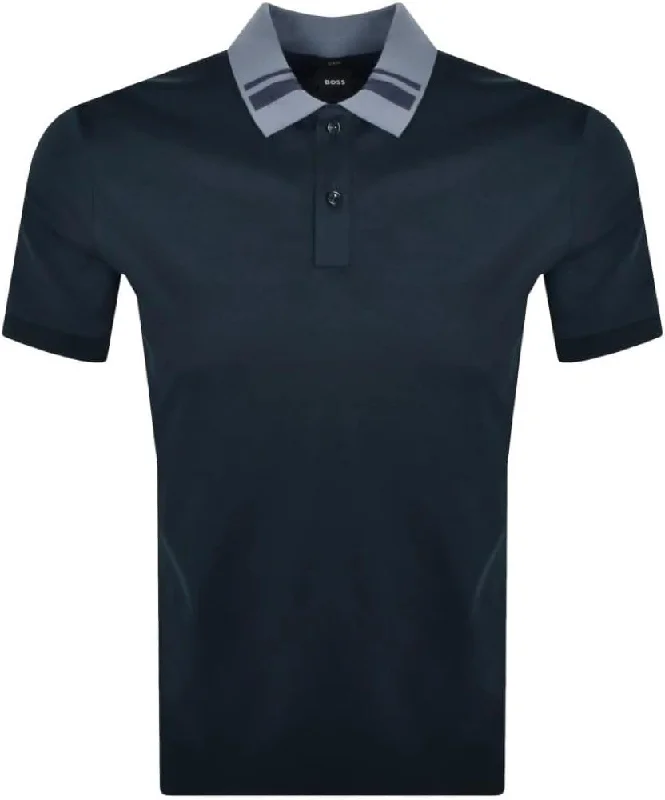 Men's short-sleeve bold rich-sporty-subtle-fuzzy-touch tee-Hugo Boss Men's Phillipson 117 Short Sleeve Polo, Navy