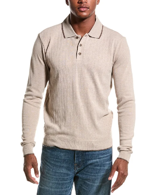 Men's short-sleeve rich sporty-edgy-black top-JOE’S Jeans Ribbed Polo Sweater