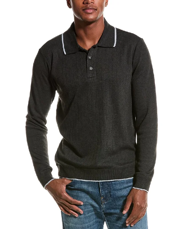 Men's short-sleeve rugged urban-cool-stone shirt-JOE’S Jeans Ribbed Polo Sweater