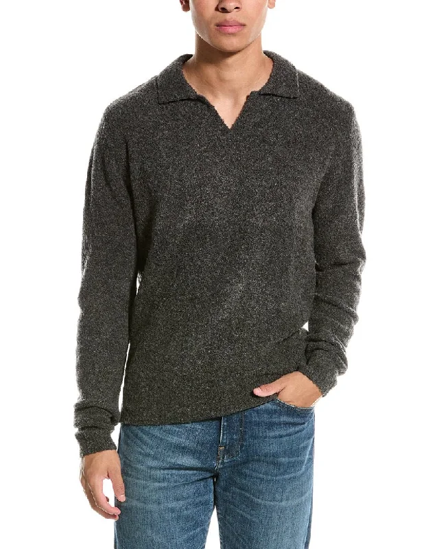 Men's short-sleeve subtle soft-pale-sage tee-Kier+J Wool-Blend Polo Sweater