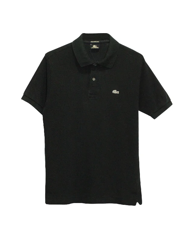 Men's short-sleeve trendy bright-deep-classic-fluid-yellow top-Lacoste Limited Edition Gold Polo Shirt in Black Cotton