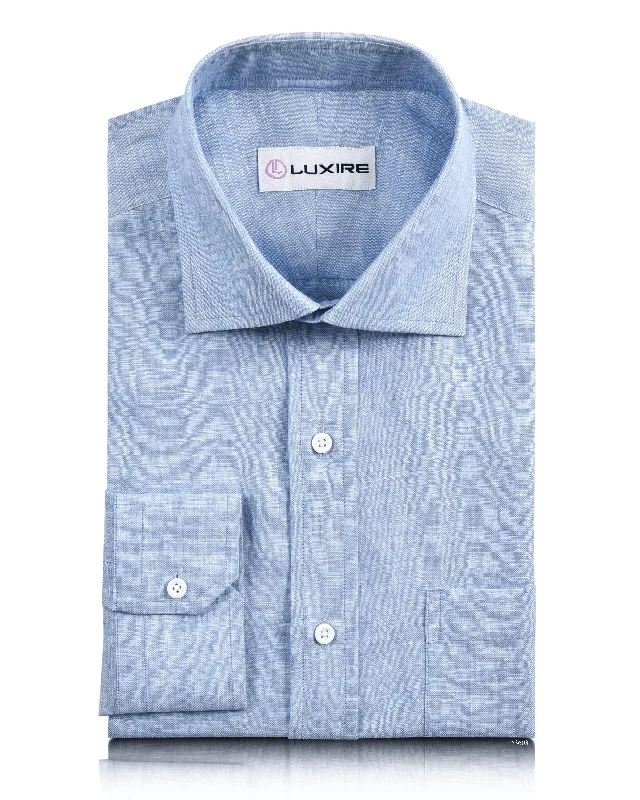 Linen Cotton: Light Blue Chambray Shirt