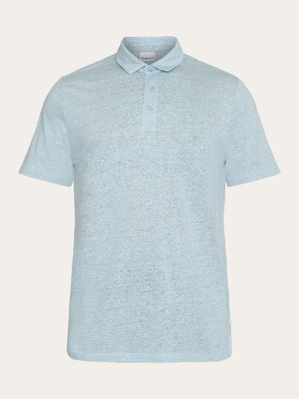 Men's short-sleeve cool rugged-urban-warm-breathable-merino top-Linen polo - Gray Mist