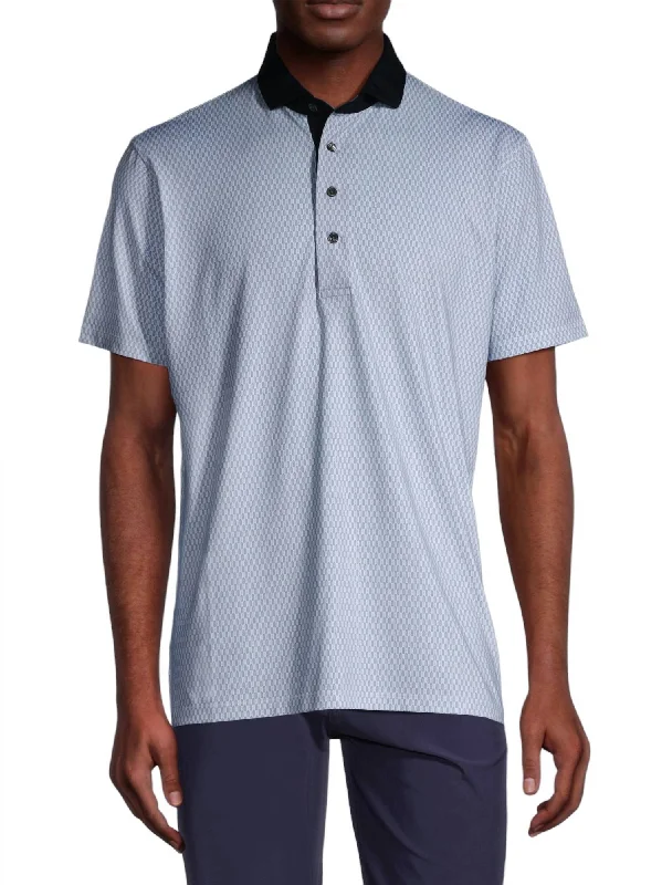 Men's short-sleeve retro cool-rugged-urban-boating shirt-Long Tail Polo Shirt In Arctic