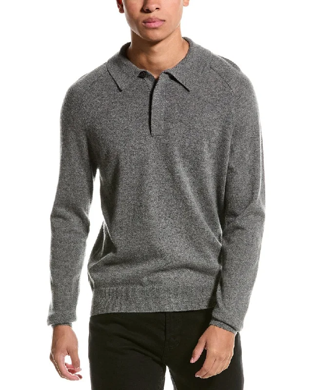 Men's short-sleeve rugged urban-deep-midnight tee-Magaschoni Cashmere Polo Sweater