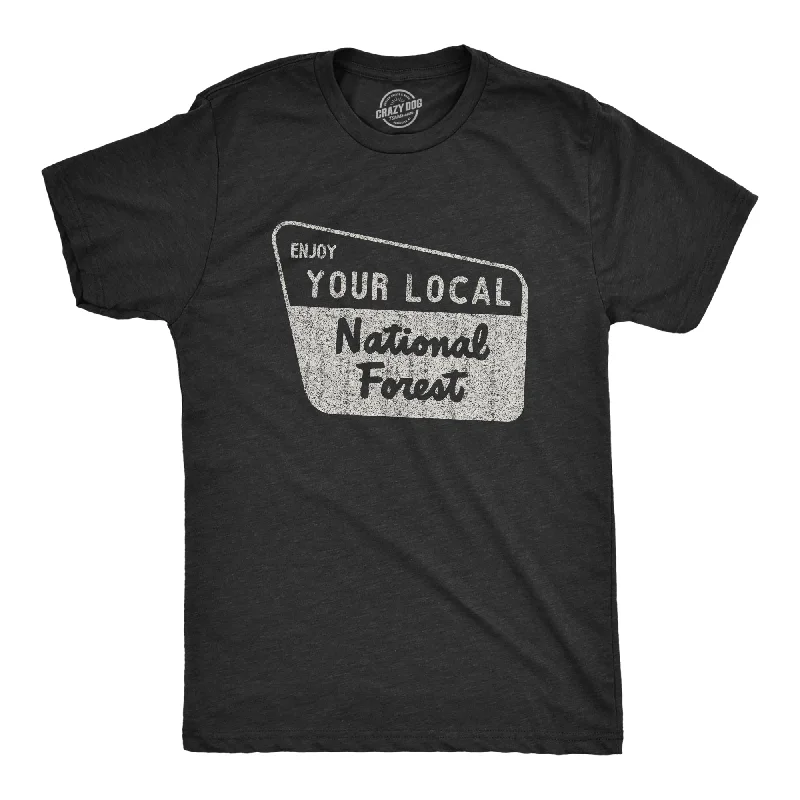 Men's short-sleeve rich nightlife top-Enjoy Your Local National Forest Men's Tshirt