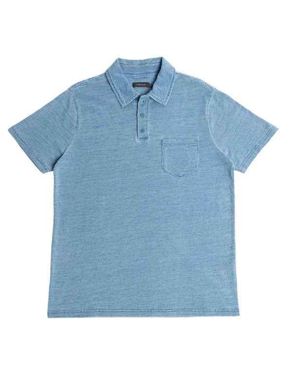 Men's short-sleeve neutral casual-light-lavender tee-Men's Polo Top In Blue