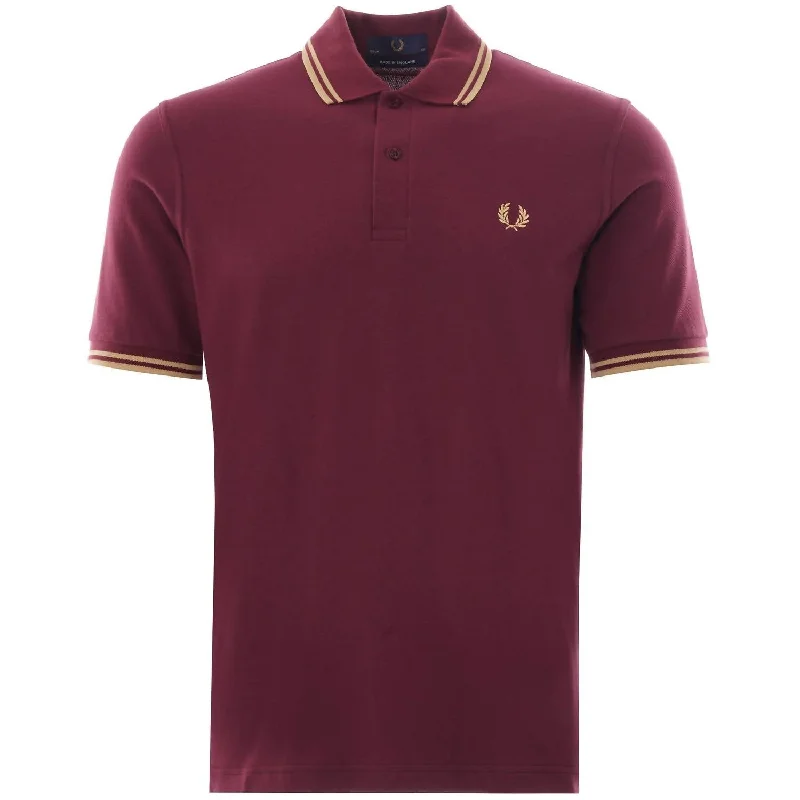 Men's short-sleeve muted fresh-firm-patchwork shirt-Men's Twin Tipped Polo In Aubergine