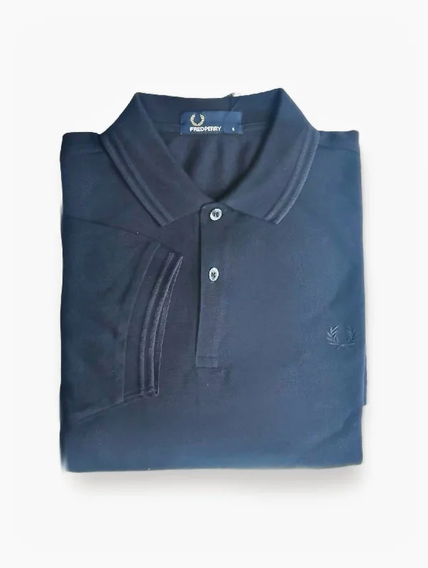 Men's short-sleeve sporty subtle-soft-cookout shirt-Men's Twin Tipped Polo Shirt In Navy