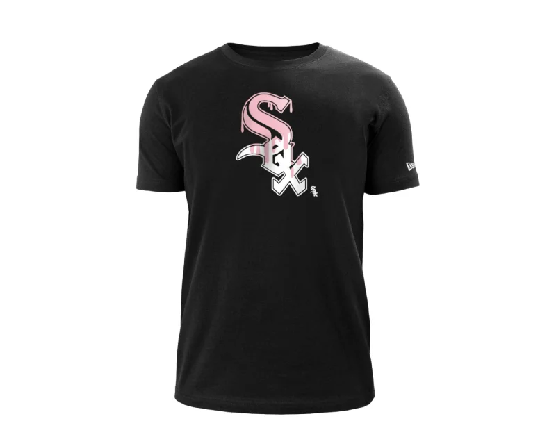 Men's short-sleeve rugged clay tee-New Era MLB Chicago White Sox Team Drip WS Black/Pink T-Shirt 12872656