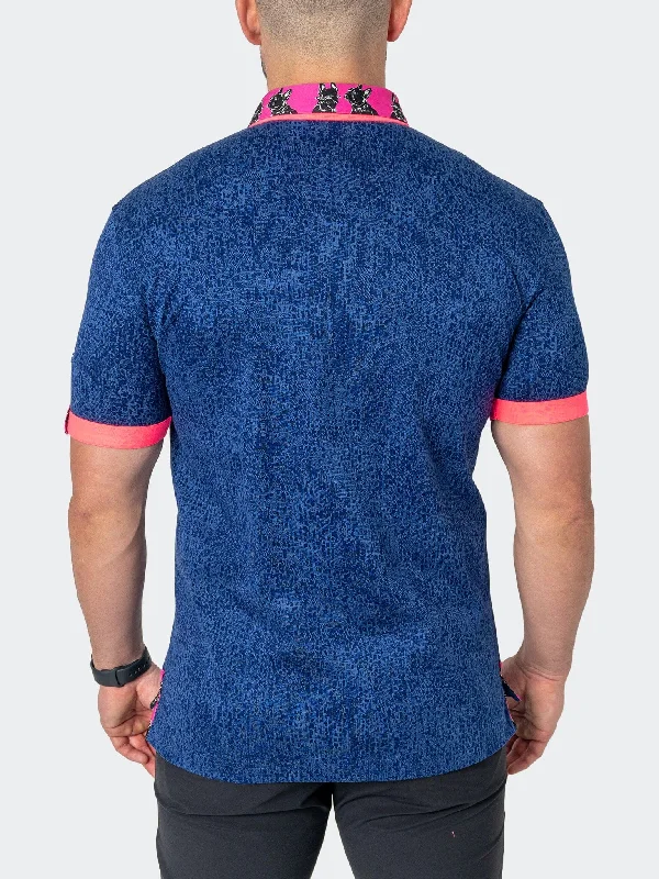 Men's short-sleeve cool rugged-urban-deep-red shirt-Polo MozartCloudy Blue