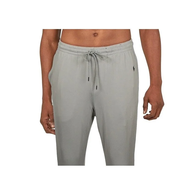 men's pleated travel black pants-Ralph Lauren Men's Drawstring Sleep Joggers Gray Size Large - L