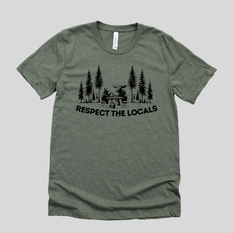 Men's short-sleeve cool rugged-urban-warm-loud-crimson shirt-Resect The Locals Shirt *UNISEX FIT*