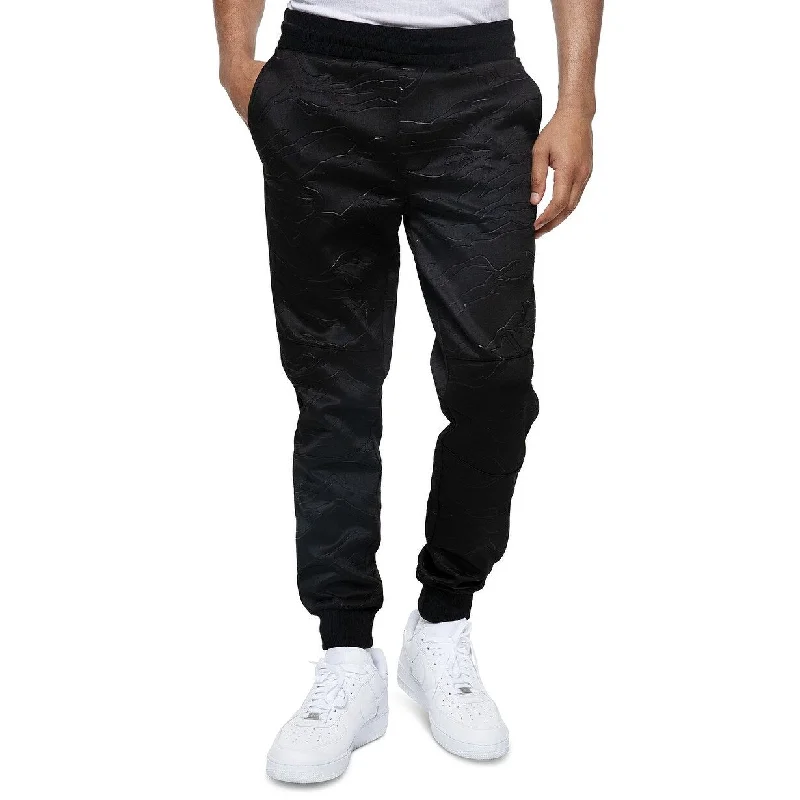 men's straight leg commute blue pants-Sean John Men's Plus Embossed Track Pants Black Size 4 Extra Large - XXXX-Large