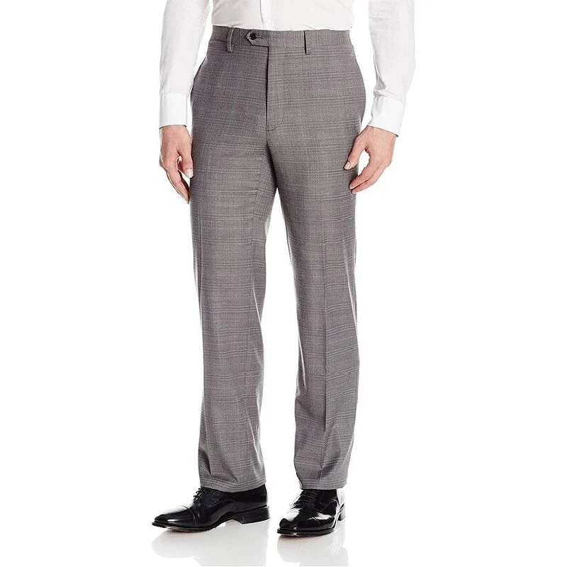 men's relaxed formal dinner brown pants-Tommy Hilfiger Men's Glen Plaid Pant Gray Size 38x30 - 34x30