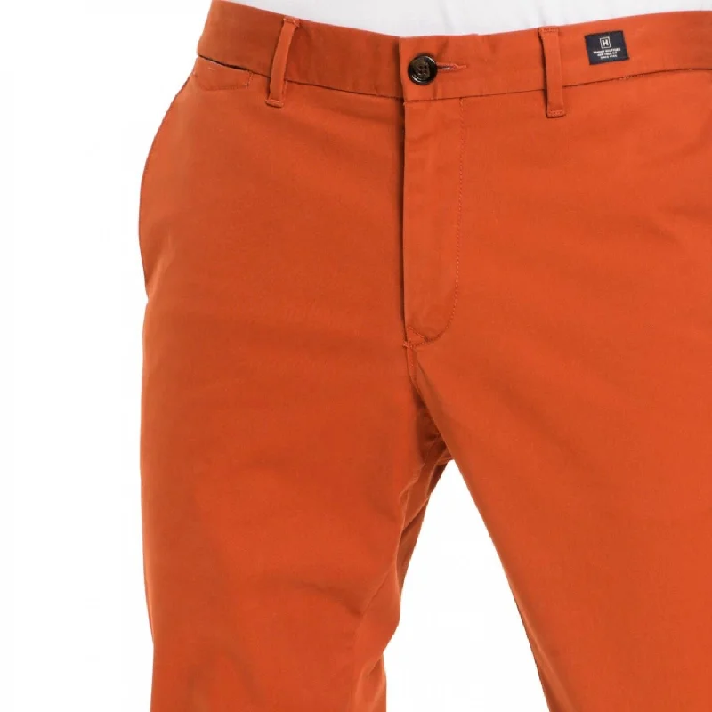 men's straight leg commute navy pants-Tommy Hilfiger Men's Straight-Fit Chinos Rooibos Tea Size 30"W x 30"L - Orange - 30x30