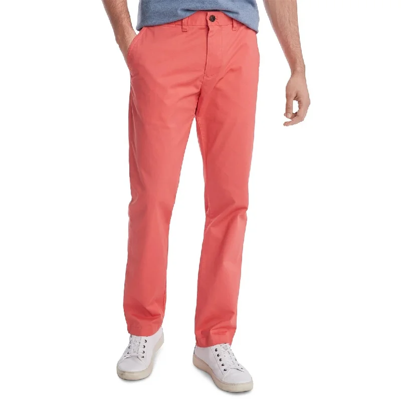 men's slim fit festival navy pants-Tommy Hilfiger Men's Th Flex Custom-Fit Chino Pant Pink Size 30X30