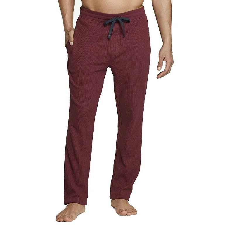 men's slim fit festival black pants-Tommy Hilfiger Men's Thermal Pants Red Size X-Large