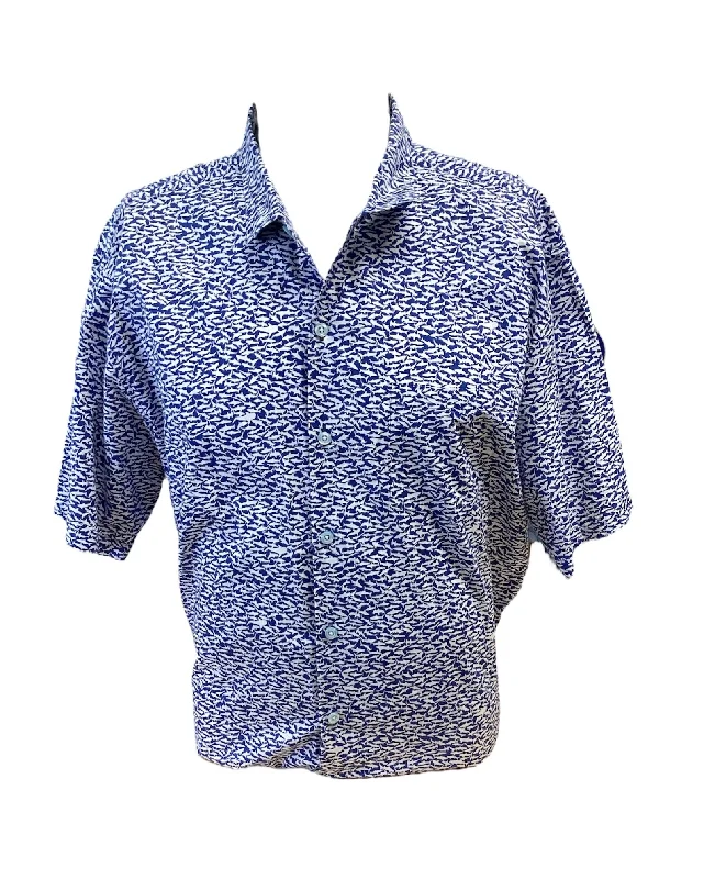 Tori Richard Mens Button Down Shirt Blue XL