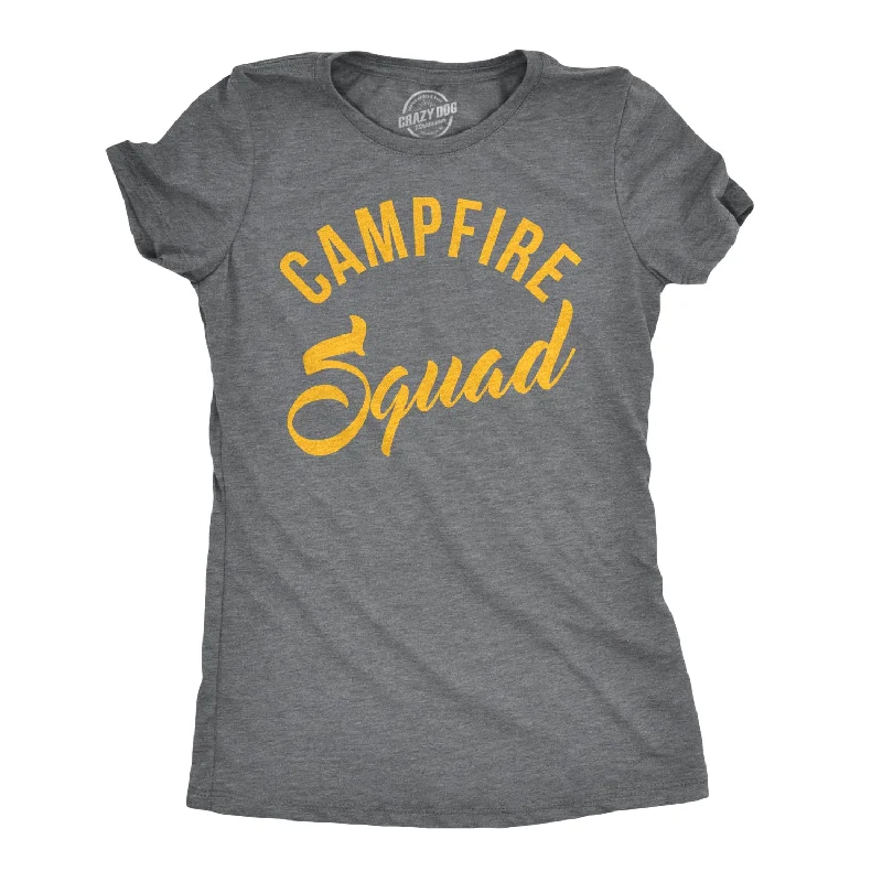 Men's short-sleeve casual bold-rich-sporty-soft-ventilated shirt-Womens Campfire Squad Graphic T Shirt for Camping Summer Vacation Camper Tee