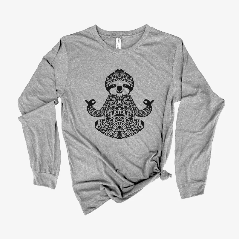 Men's short-sleeve bright artisanal-hand-dyed shirt-Zen Sloth Long Sleeve *UNISEX FIT*