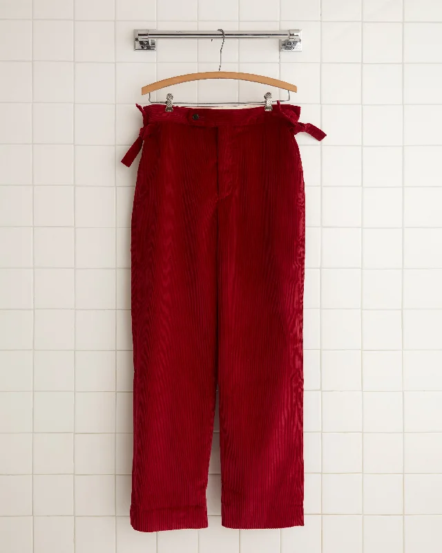 men's flat-front evening red pants-Amor Corduroy Trousers