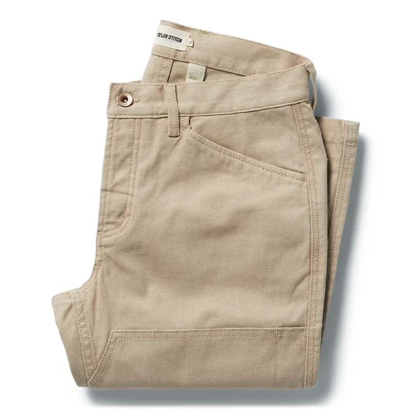 men's stretch athletic training beige pants-The Chore Pant in Sand Boss Duck