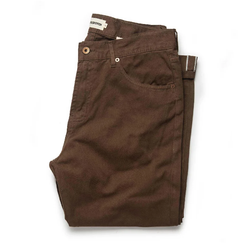 men's high-waisted camping green pants-The Democratic All Day Pant in Espresso Selvage