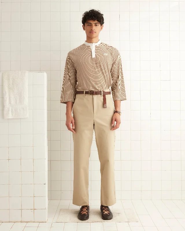 men's flat-front evening blue pants-Khaki Standard Trousers