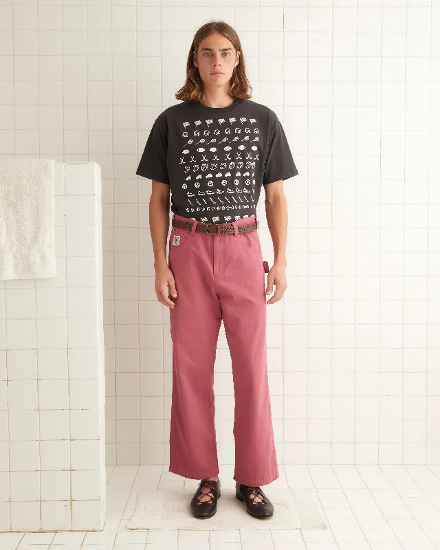 men's high-waisted camping blue pants-Knolly Brook Trousers - Pink