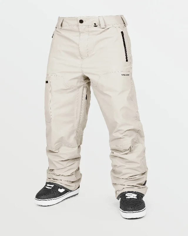 men's high-waisted camping black pants-Mens L Gore-Tex Pants - Stone