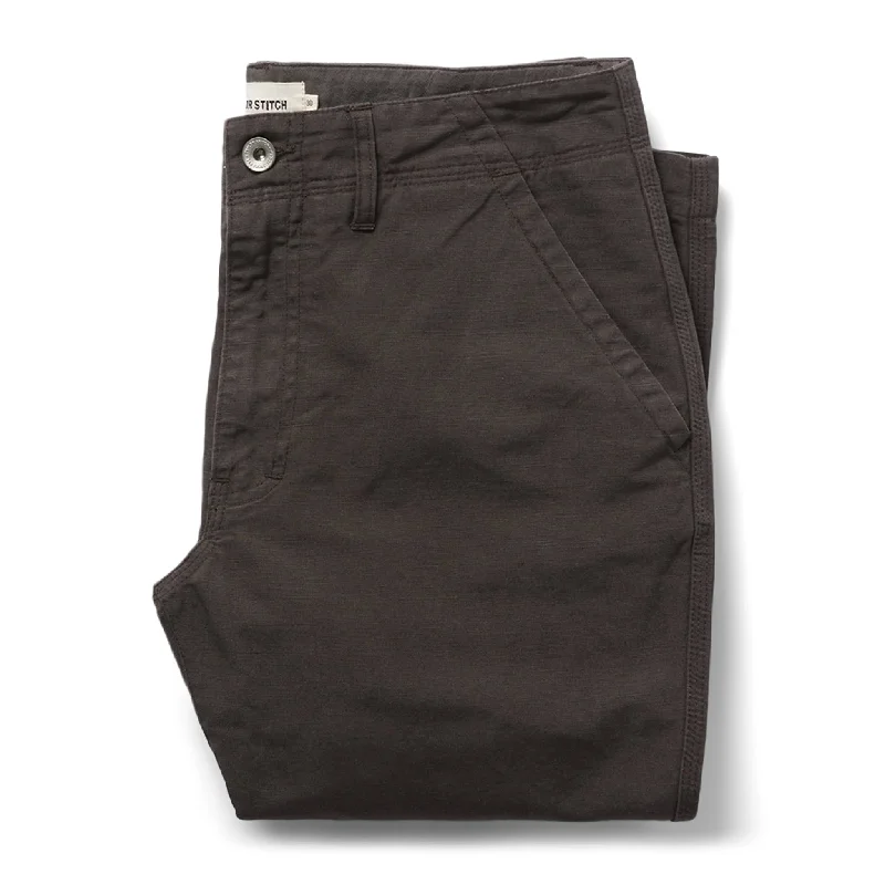 men's tailored party white pants-The Morse Pant in Dark Charcoal Slub