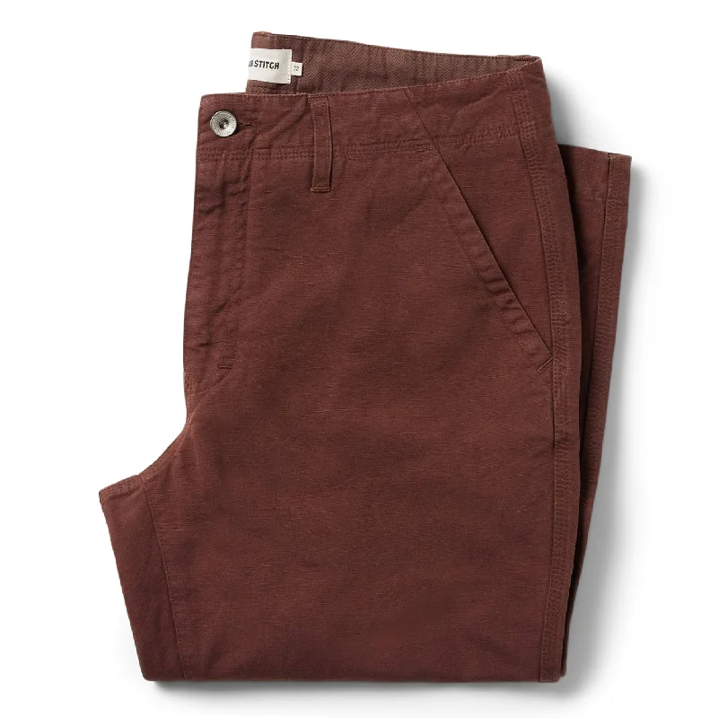 men's stretch athletic training green pants-The Morse Pant in Russet Slub