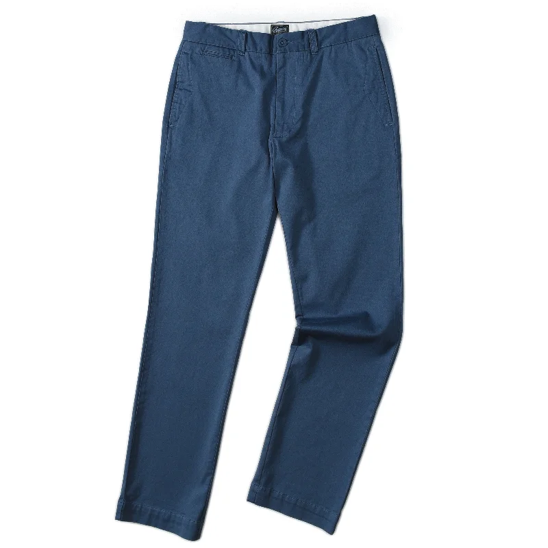 men's wide-leg vacation gray pants-Newport Stretch Modern Fit Chino - Med Blue