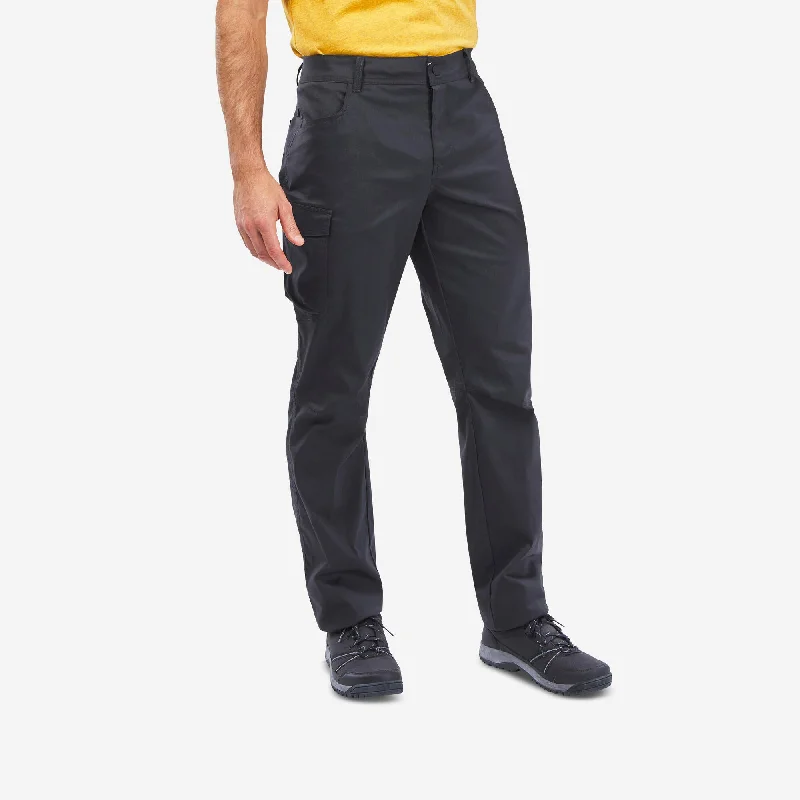 men's wide-leg vacation navy pants-Quechua Men's NH100 Hiking Pants