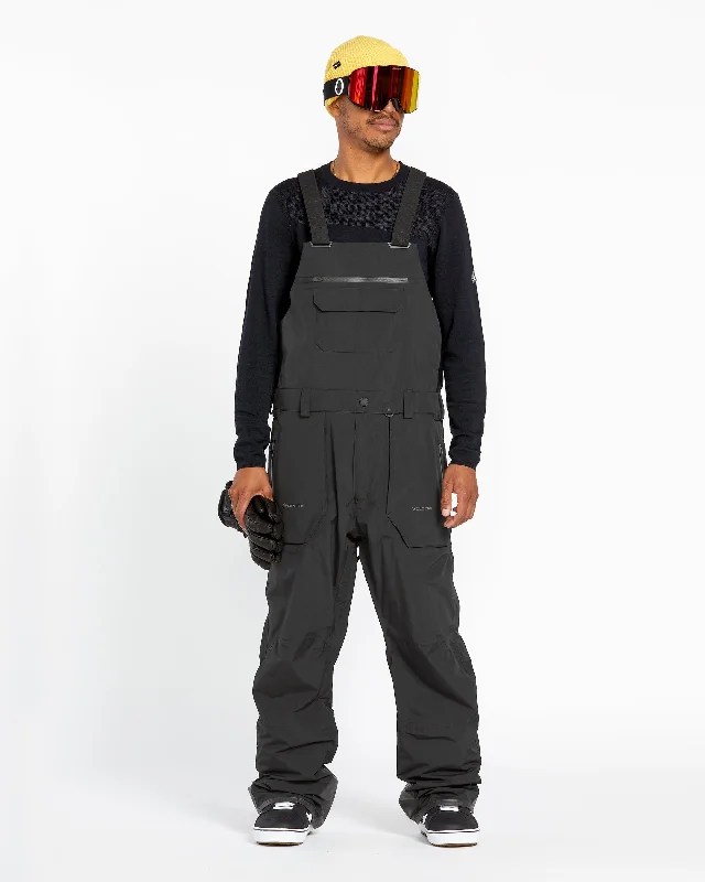 men's waterproof hiking black pants-Mens Rain Gore-Tex Bib Overalls - Black